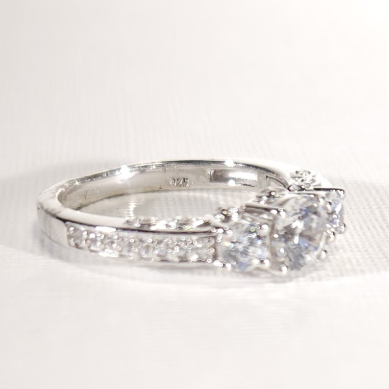 Simulated Diamond Ring Made With Swarovski Cubic Zirconia Size 9